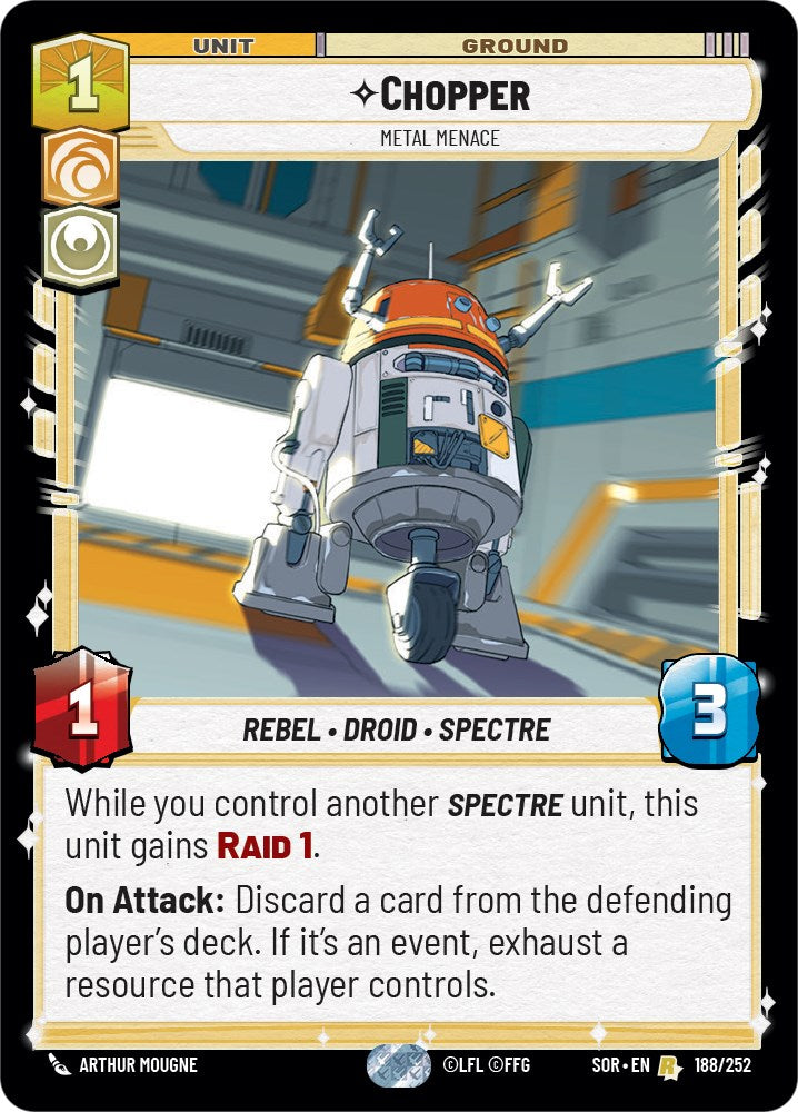 Chopper - Metal Menace (188/252) [Spark of Rebellion] | Eastridge Sports Cards & Games