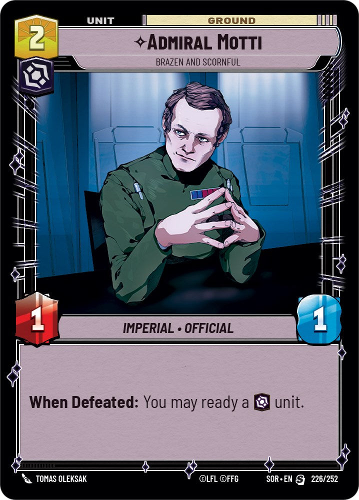 Admiral Motti - Brazen and Scornful (226/252) [Spark of Rebellion] | Eastridge Sports Cards & Games
