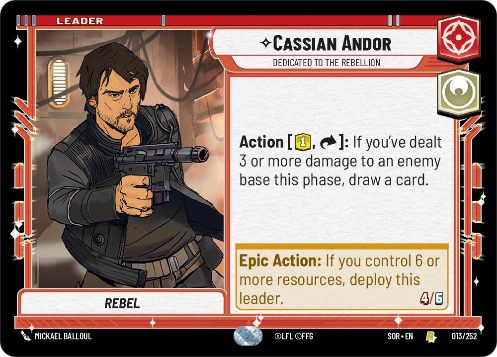 Cassian Andor - Dedicated to the Rebellion (013/252) [Spark of Rebellion] | Eastridge Sports Cards & Games