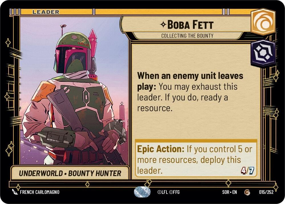 Boba Fett - Collecting the Bounty (015/252) [Spark of Rebellion] | Eastridge Sports Cards & Games