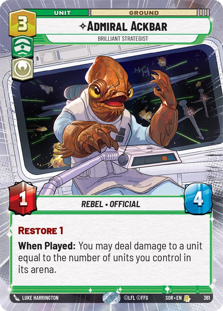 Admiral Ackbar - Brilliant Strategist (Hyperspace) (361) [Spark of Rebellion] | Eastridge Sports Cards & Games