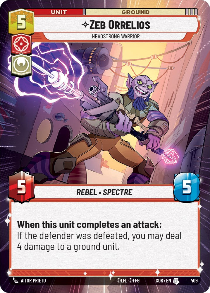 Zeb Orrelios - Headstrong Warrior (Hyperspace) (409) [Spark of Rebellion] | Eastridge Sports Cards & Games