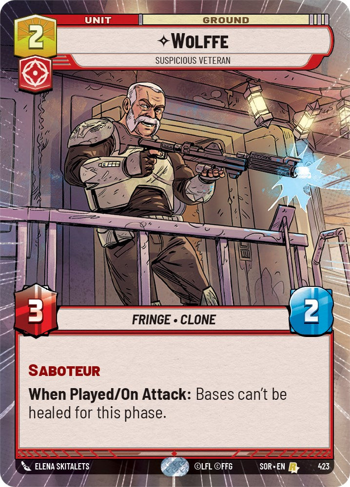 Wolffe - Suspicious Veteran (Hyperspace) (423) [Spark of Rebellion] | Eastridge Sports Cards & Games