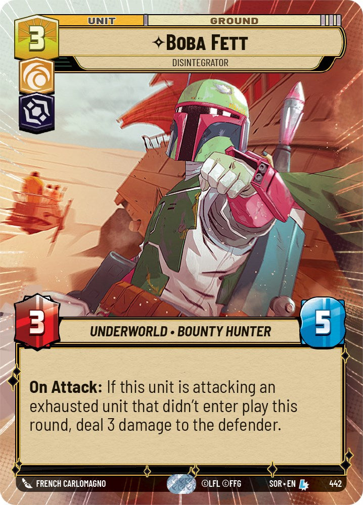 Boba Fett - Disintegrator (Hyperspace) (442) [Spark of Rebellion] | Eastridge Sports Cards & Games