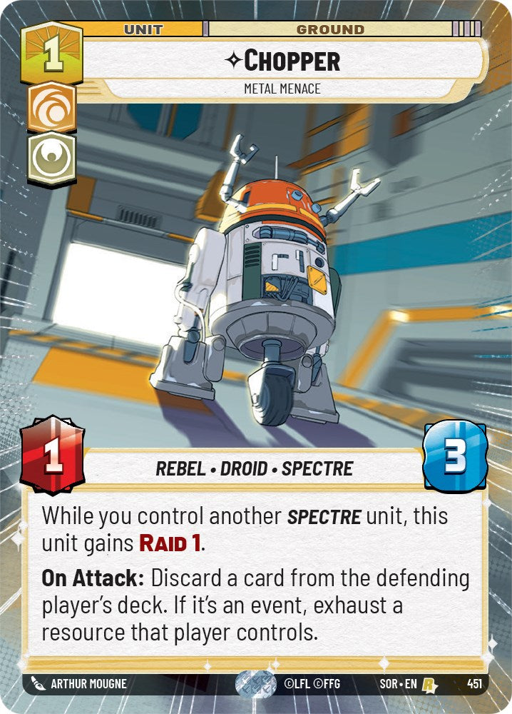 Chopper - Metal Menace (Hyperspace) (451) [Spark of Rebellion] | Eastridge Sports Cards & Games