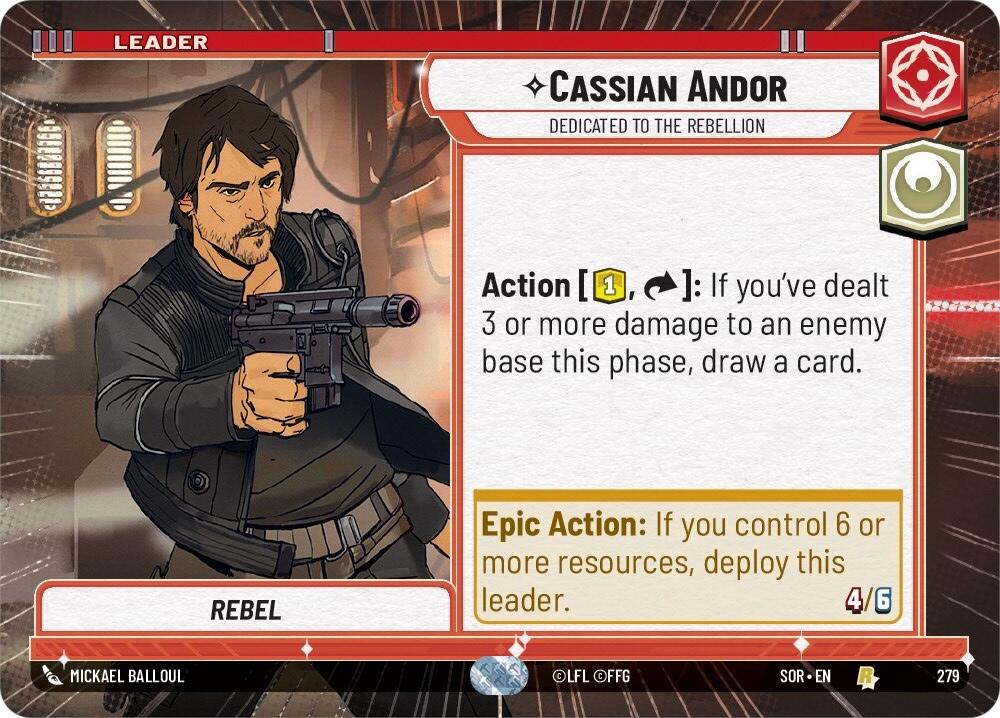 Cassian Andor - Dedicated to the Rebellion (Hyperspace) (279) [Spark of Rebellion] | Eastridge Sports Cards & Games