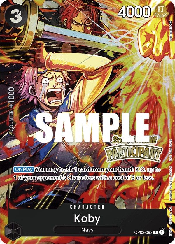 Koby (Offline Regional 2023) [Participant] [One Piece Promotion Cards] | Eastridge Sports Cards & Games