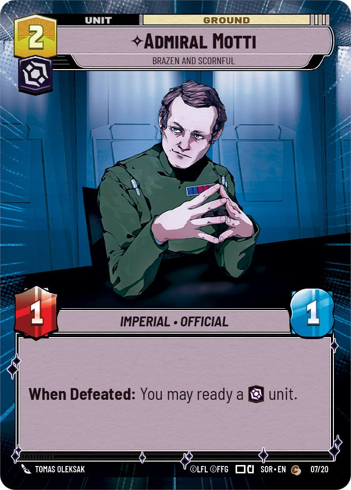Admiral Motti - Brazen and Scornful (Hyperspace) (7/20) [Spark of Rebellion: Weekly Play] | Eastridge Sports Cards & Games
