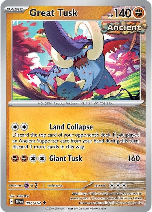 Great Tusk (097/162) [Scarlet & Violet: Temporal Forces] | Eastridge Sports Cards & Games