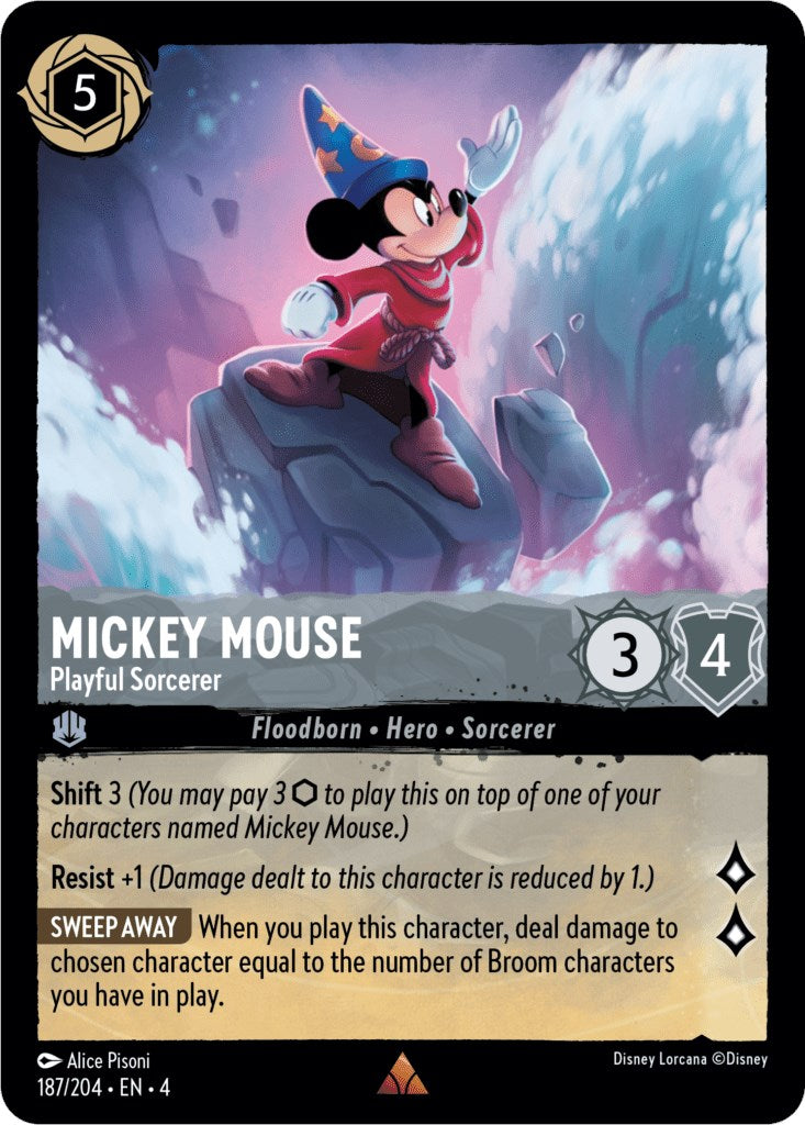 Mickey Mouse - Playful Sorcerer (187/204) (187/204) [Ursula's Return] | Eastridge Sports Cards & Games