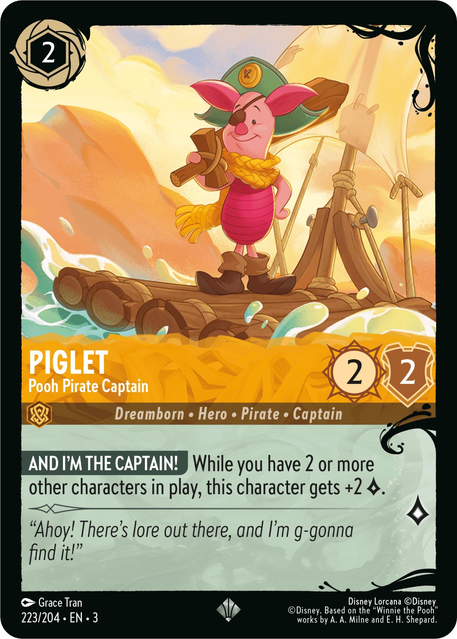 Piglet - Pooh Pirate Captain (223/204) [Ursula's Return] | Eastridge Sports Cards & Games