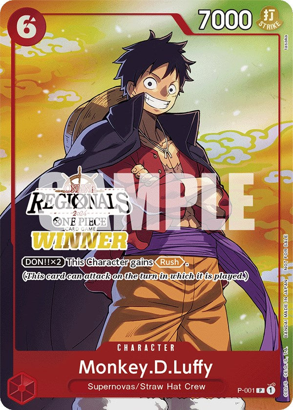 Monkey.D.Luffy (Online Regional 2024 Vol. 2) [Winner] [One Piece Promotion Cards] | Eastridge Sports Cards & Games