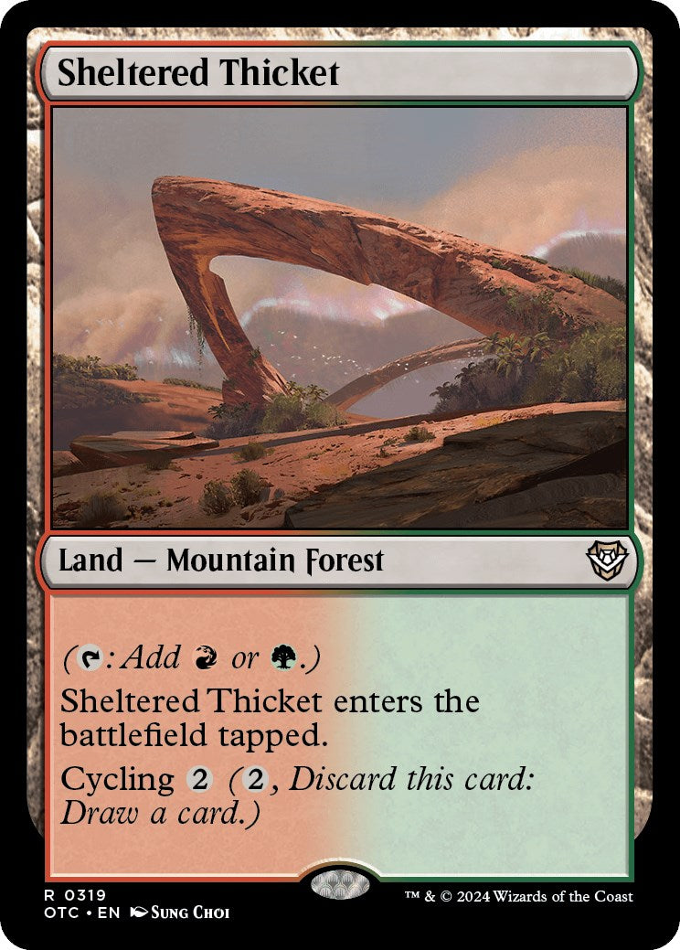 Sheltered Thicket [Outlaws of Thunder Junction Commander] | Eastridge Sports Cards & Games
