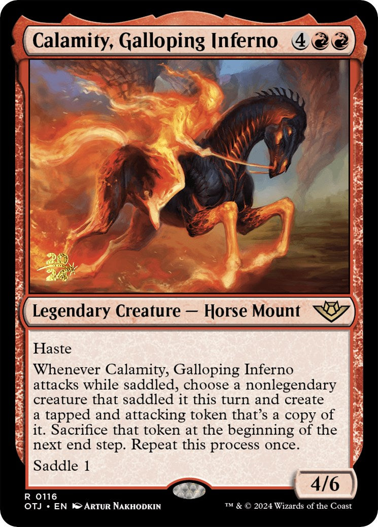 Calamity, Galloping Inferno [Outlaws of Thunder Junction Prerelease Promos] | Eastridge Sports Cards & Games