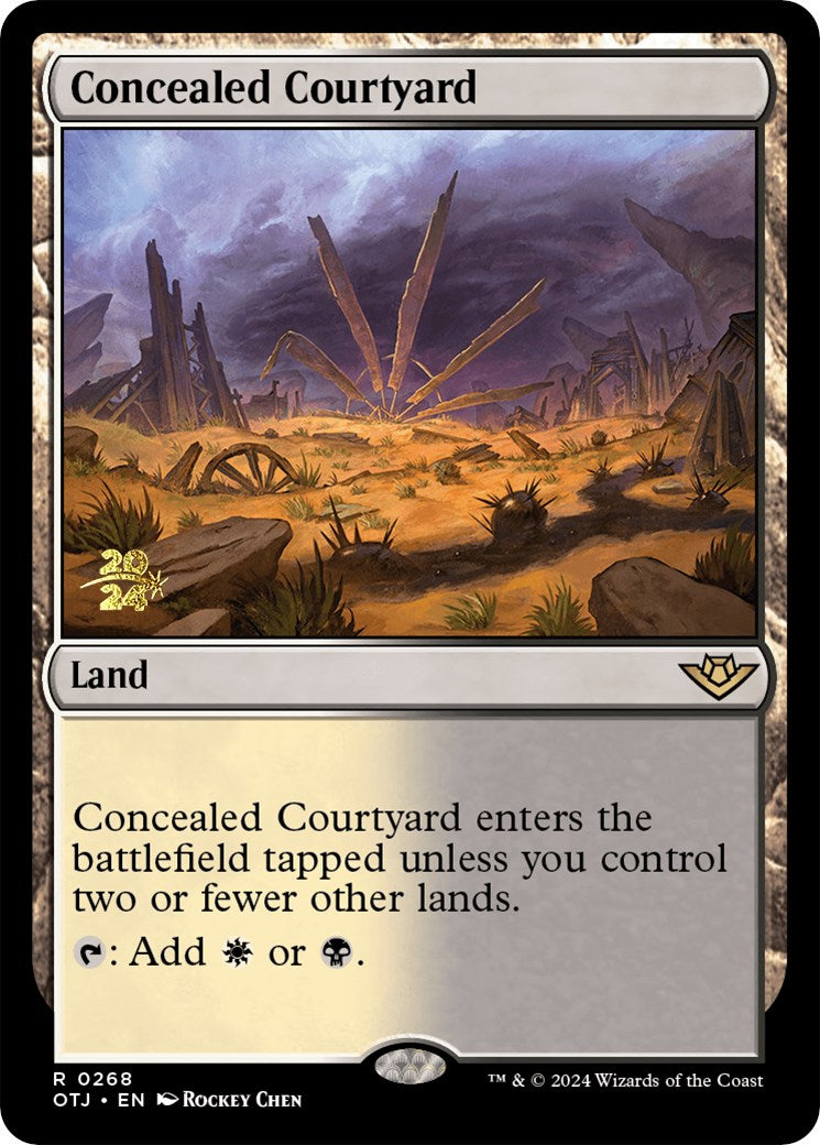 Concealed Courtyard (OTJ) [Outlaws of Thunder Junction Prerelease Promos] | Eastridge Sports Cards & Games