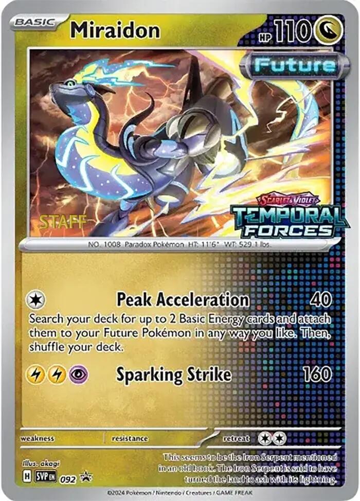 Miraidon (092) (Stamped) (Staff) [Scarlet & Violet: Black Star Promos] | Eastridge Sports Cards & Games