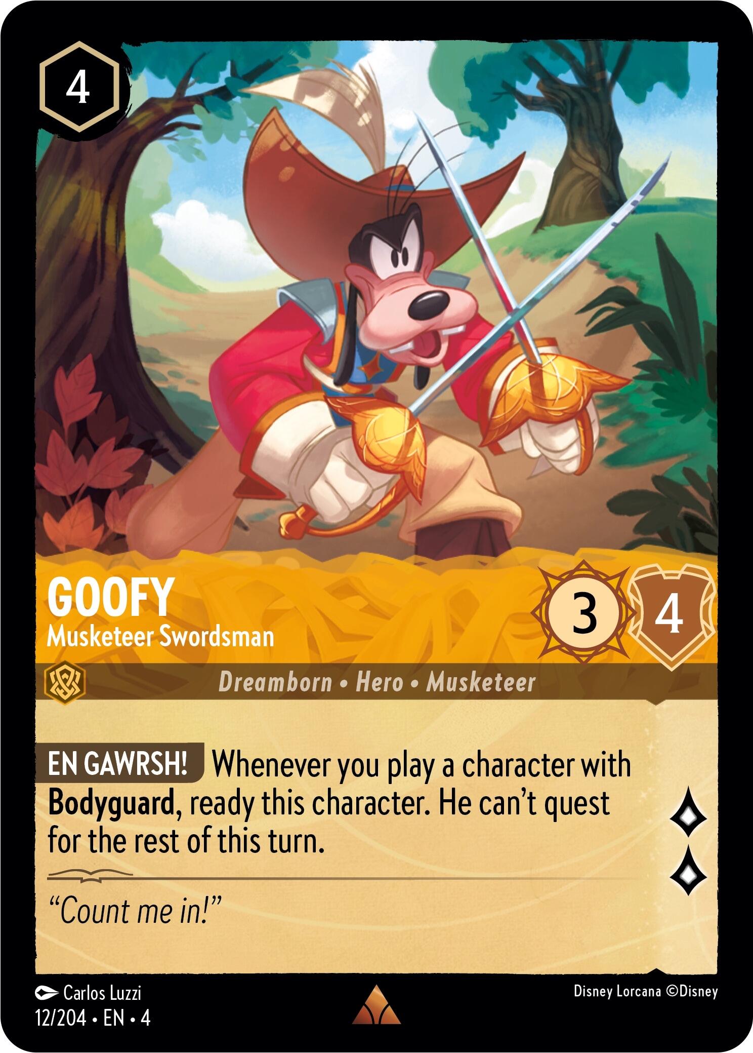 Goofy - Musketeer Swordsman (12/204) [Ursula's Return] | Eastridge Sports Cards & Games