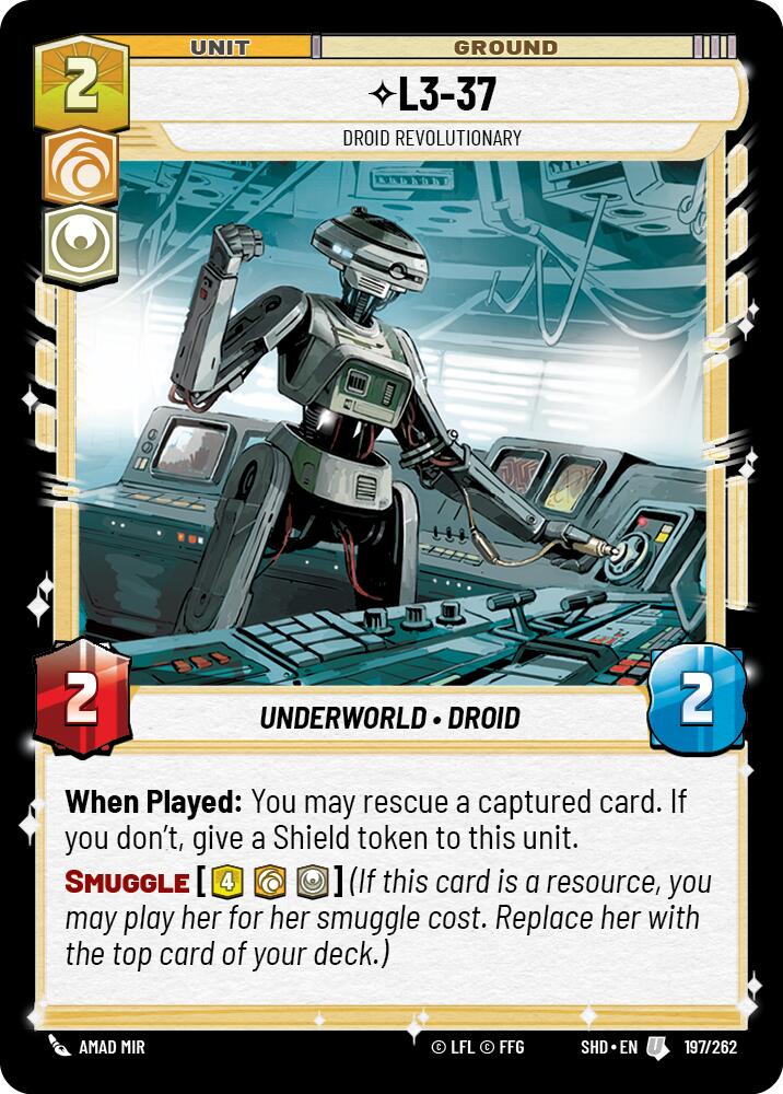L3-37 - Droid Revolutionary (197/262) (197/262) [Shadows of the Galaxy] | Eastridge Sports Cards & Games