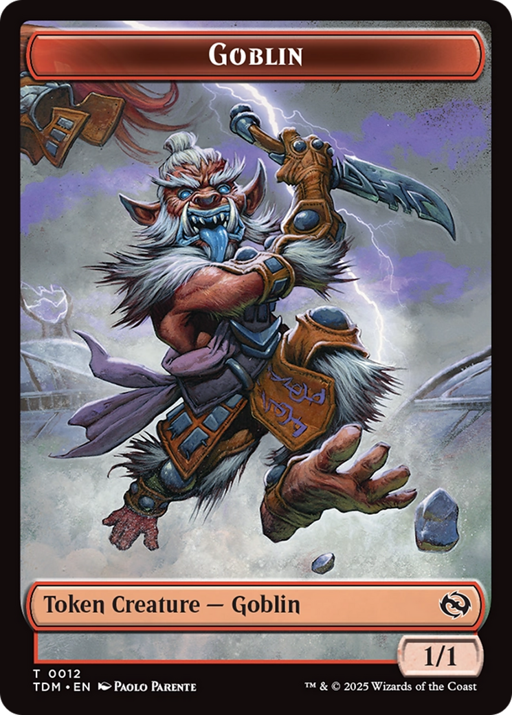 Goblin // Warrior Double-Sided Token [Tarkir: Dragonstorm Tokens] | Eastridge Sports Cards & Games
