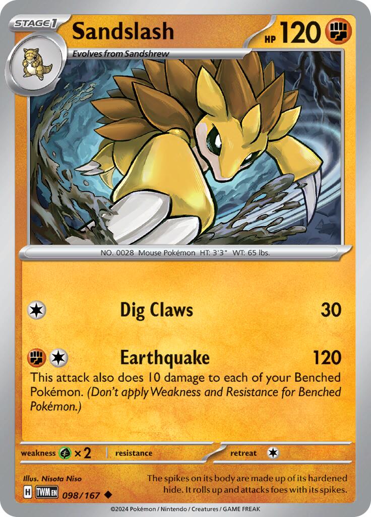 Sandslash (098/167) [Scarlet & Violet: Twilight Masquerade] | Eastridge Sports Cards & Games