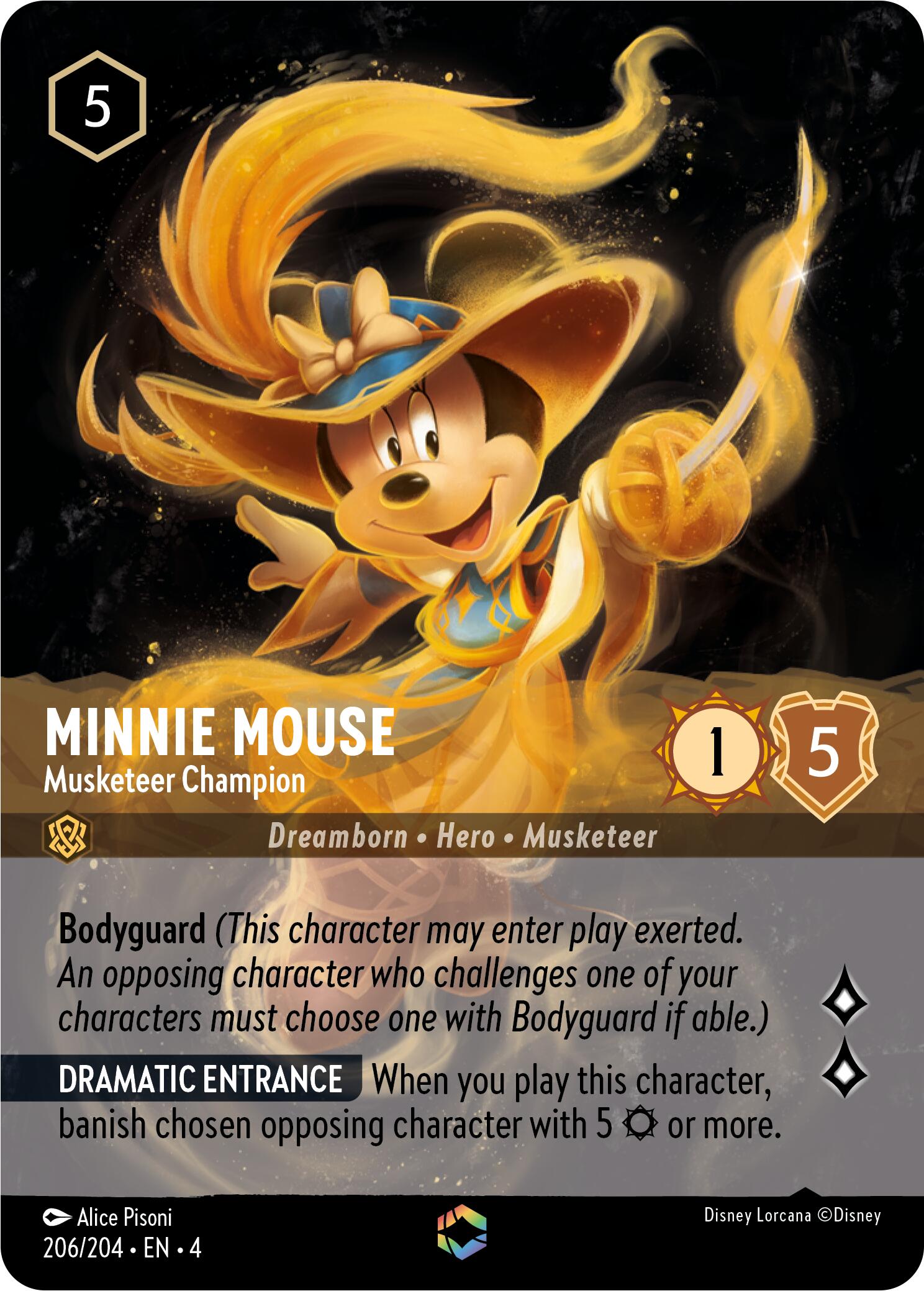 Minnie Mouse - Musketeer Champion (Enchanted) (206/204) [Ursula's Return] | Eastridge Sports Cards & Games