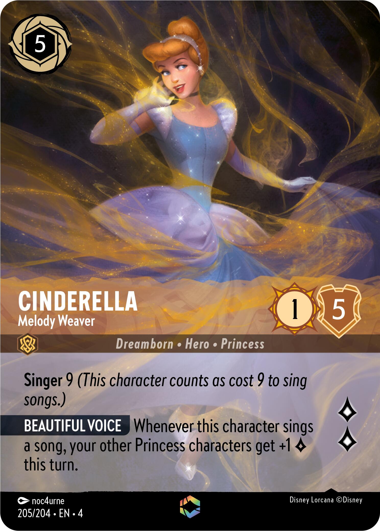Cinderella - Melody Weaver (Enchanted) (205/204) [Ursula's Return] | Eastridge Sports Cards & Games