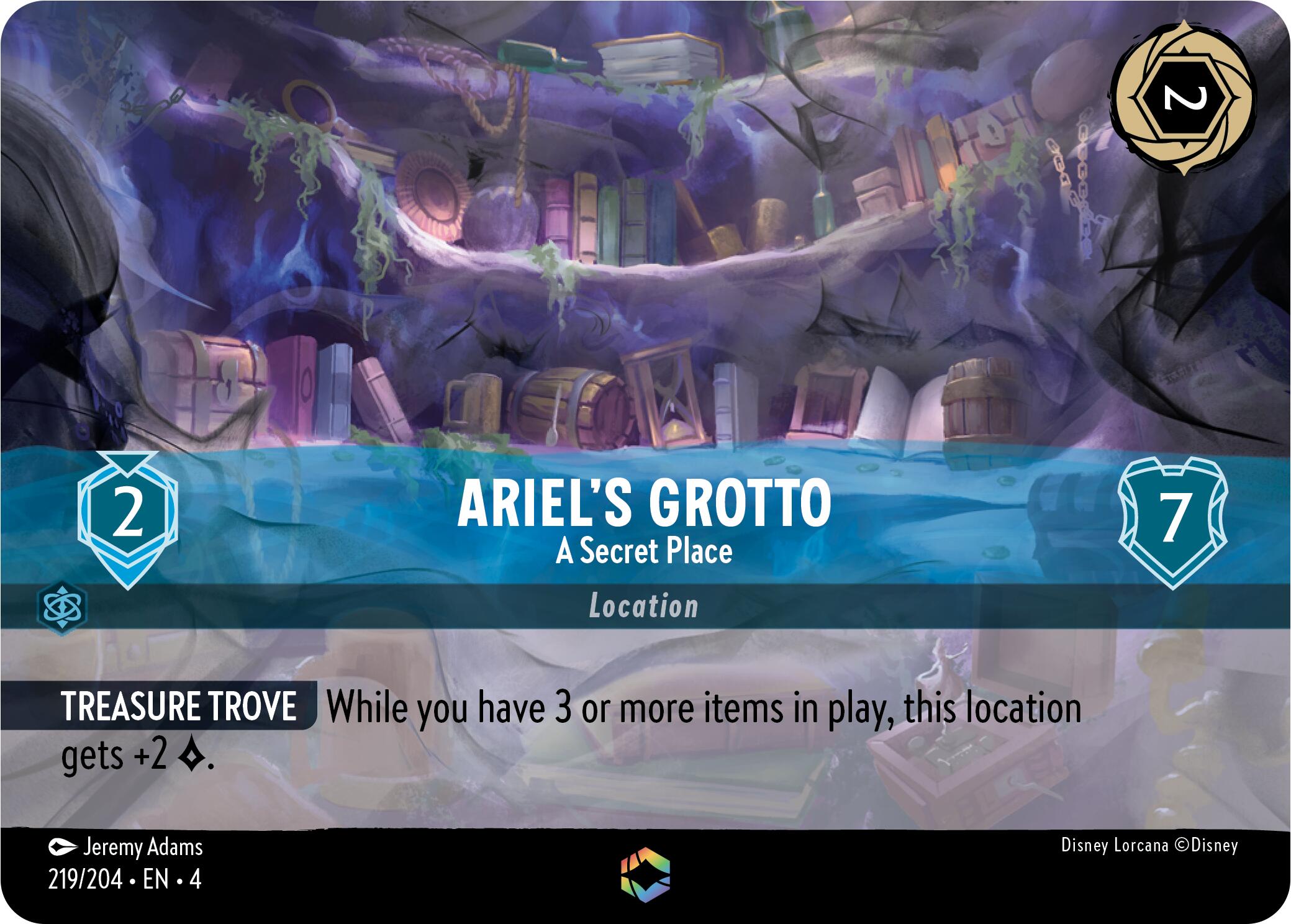 Ariel's Grotto - A Secret Place (Enchanted) (219/204) [Ursula's Return] | Eastridge Sports Cards & Games