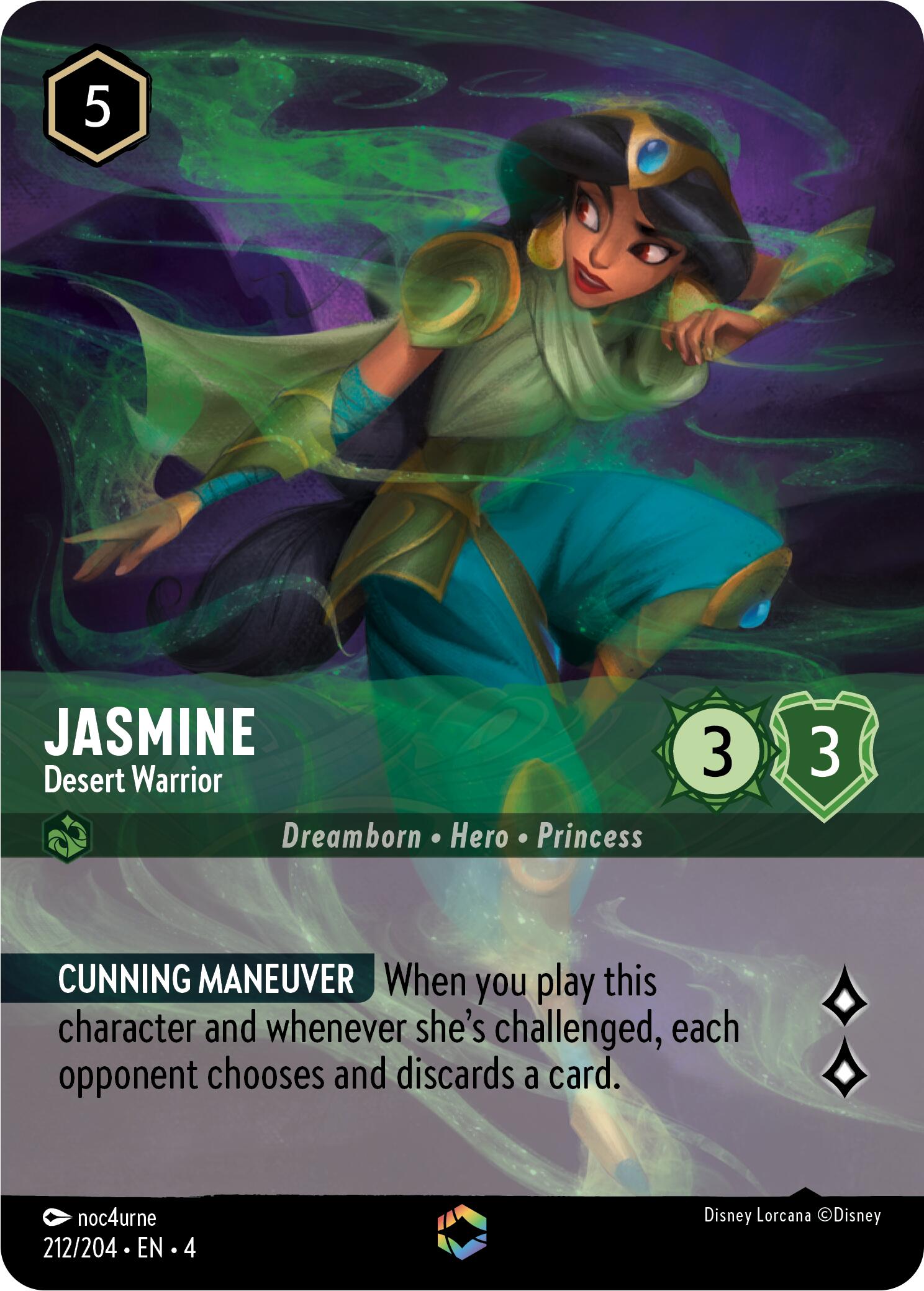 Jasmine - Desert Warrior (Enchanted) (212/204) [Ursula's Return] | Eastridge Sports Cards & Games