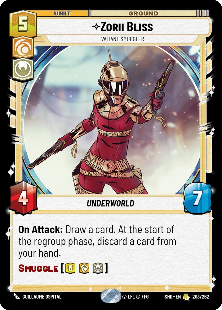 Zorii Bliss - Valiant Smuggler (203/262) (203/262) [Shadows of the Galaxy] | Eastridge Sports Cards & Games