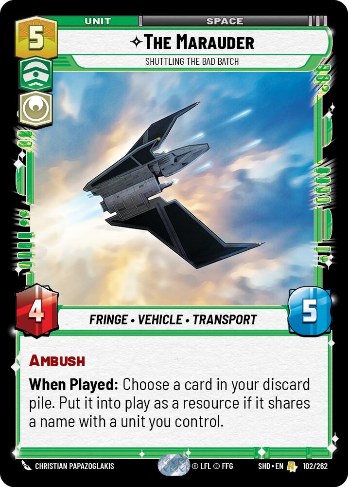 The Marauder - Shuttling the Bad Batch (102/262) (102/262) [Shadows of the Galaxy] | Eastridge Sports Cards & Games