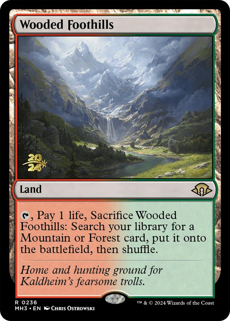 Wooded Foothills [Modern Horizons 3 Prerelease Promos] | Eastridge Sports Cards & Games