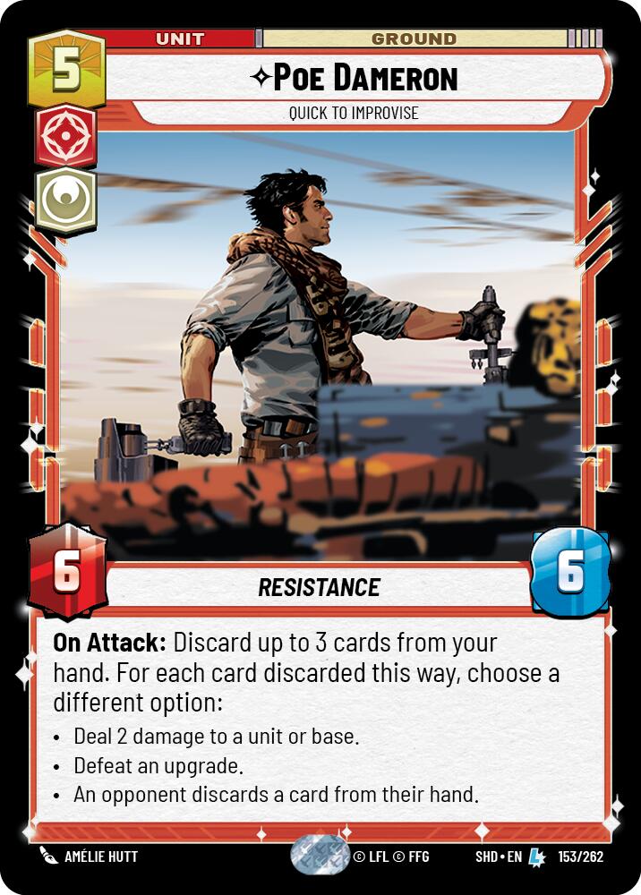 Poe Dameron - Quick to Improvise (153/262) (153/262) [Shadows of the Galaxy] | Eastridge Sports Cards & Games