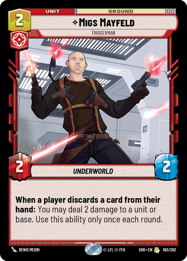 Migs Mayfeld - Triggerman (163/262) (163/262) [Shadows of the Galaxy] | Eastridge Sports Cards & Games