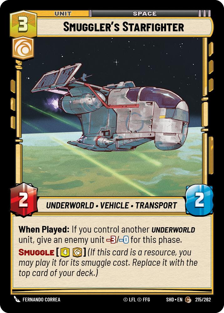 Smuggler's Starfighter (215/262) (215/262) [Shadows of the Galaxy] | Eastridge Sports Cards & Games