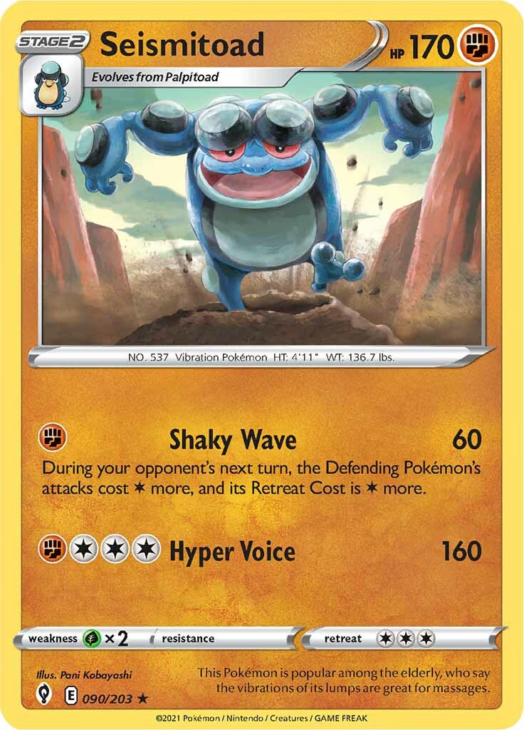 Seismitoad (090/203) [Sword & Shield: Evolving Skies] | Eastridge Sports Cards & Games