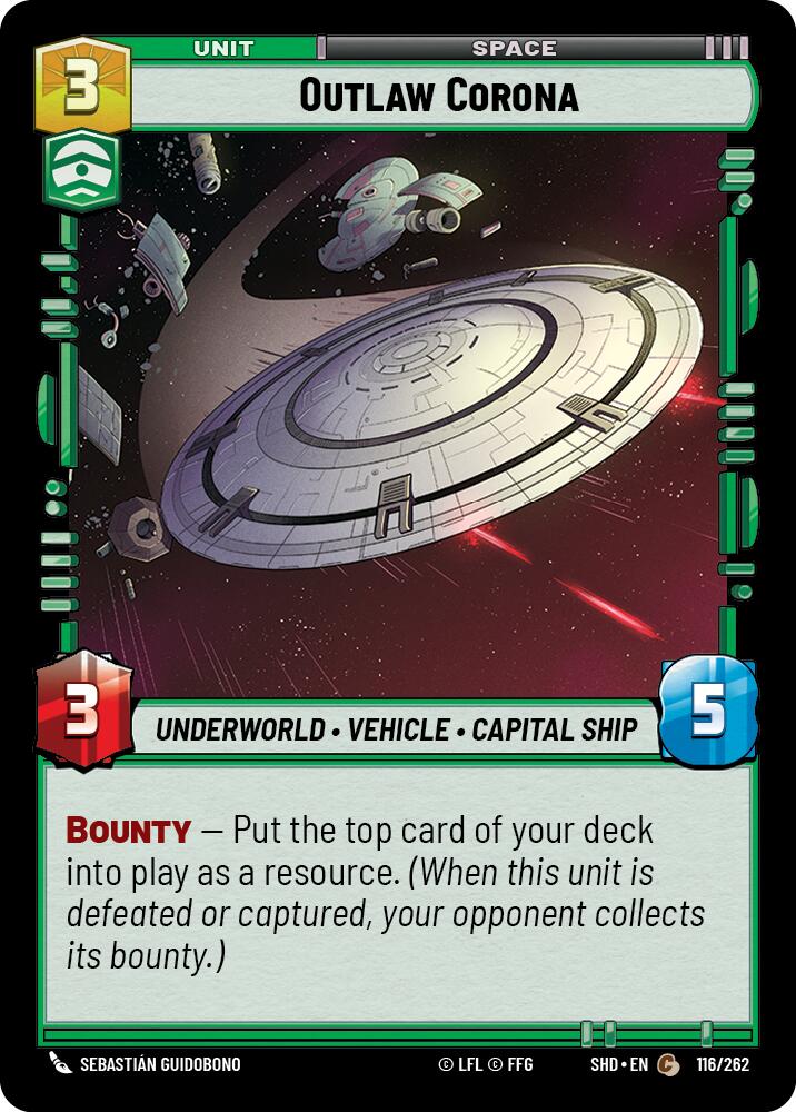 Outlaw Corona (116/262) (116/262) [Shadows of the Galaxy] | Eastridge Sports Cards & Games