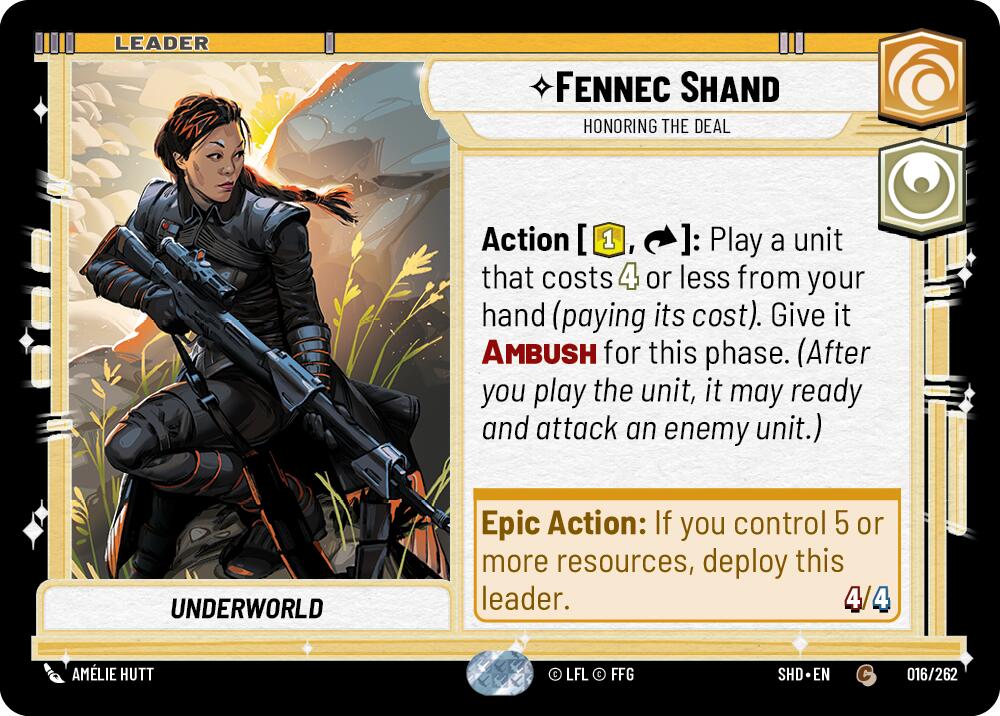Fennec Shand - Honoring the Deal (016/262) (016/262) [Shadows of the Galaxy] | Eastridge Sports Cards & Games