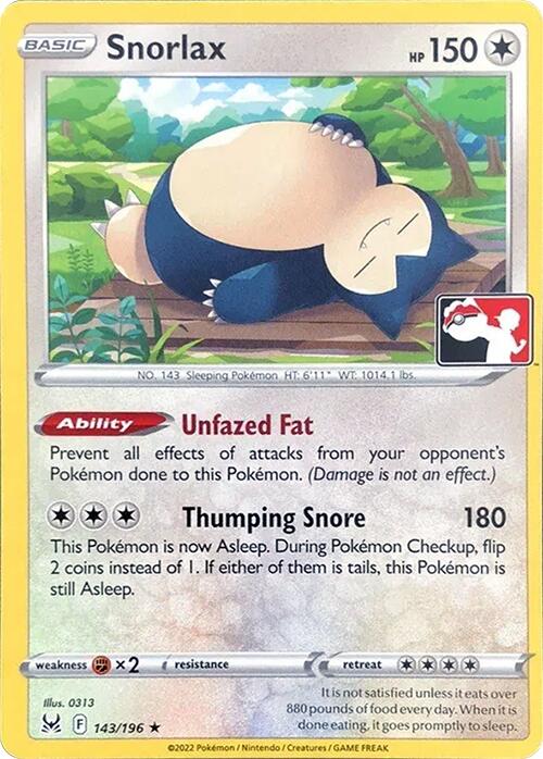 Snorlax (143/196) [Prize Pack Series Three] | Eastridge Sports Cards & Games