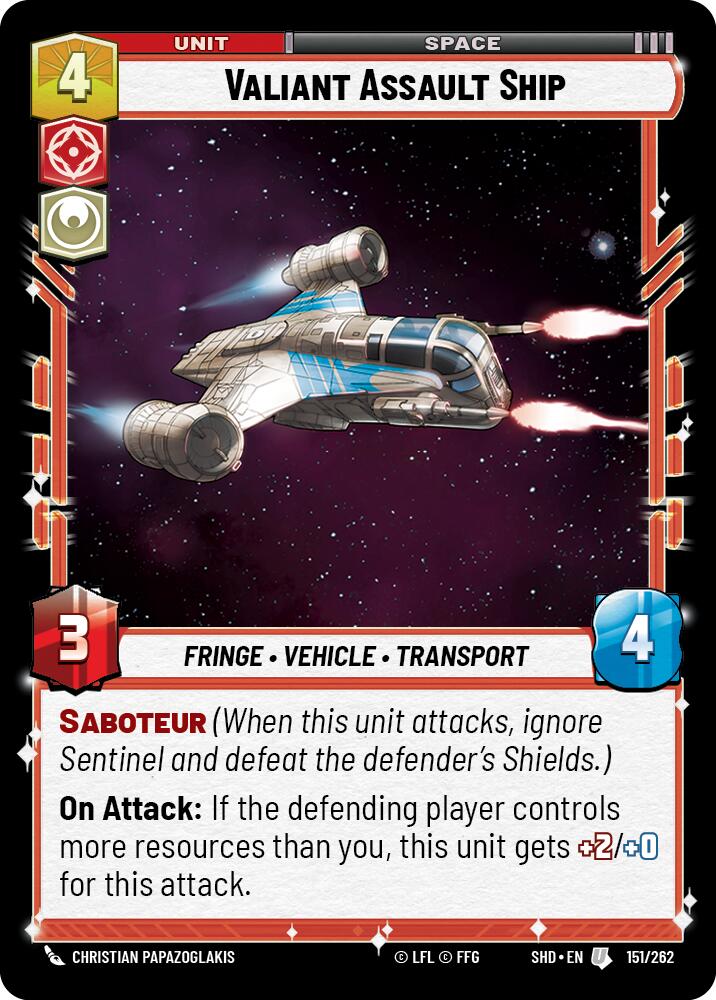 Valiant Assault Ship (151/262) (151/262) [Shadows of the Galaxy] | Eastridge Sports Cards & Games