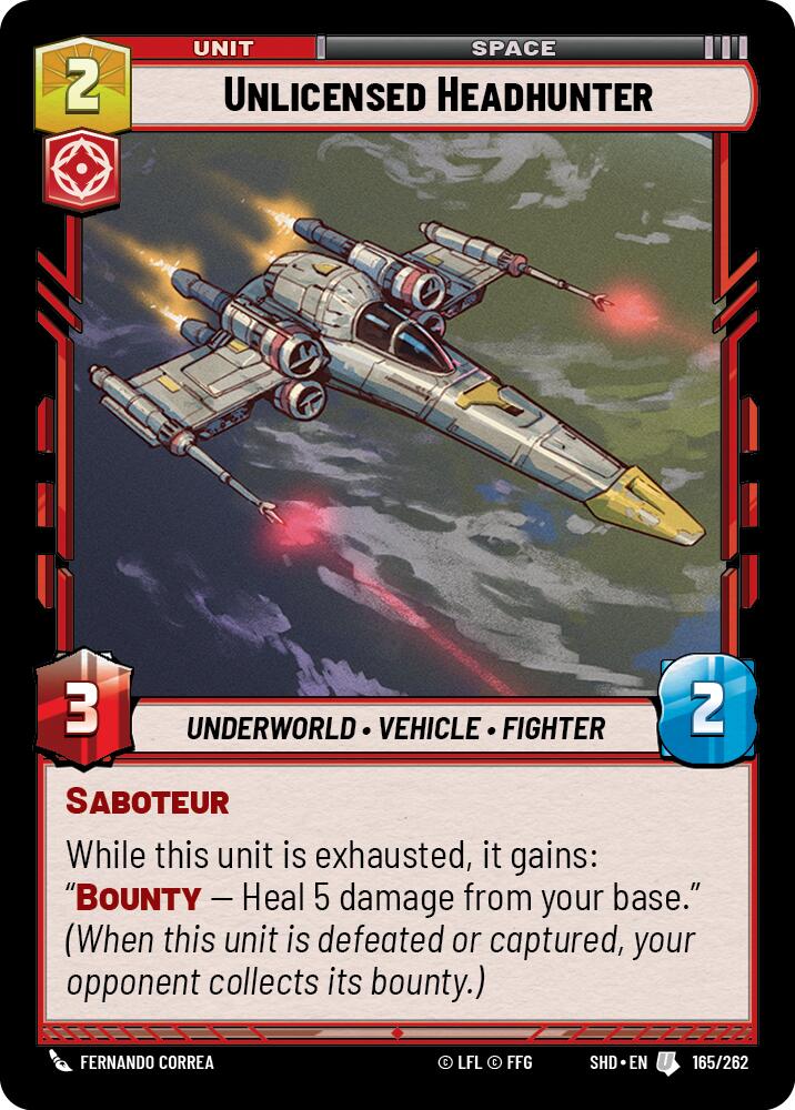 Unlicensed Headhunter (165/262) (165/262) [Shadows of the Galaxy] | Eastridge Sports Cards & Games
