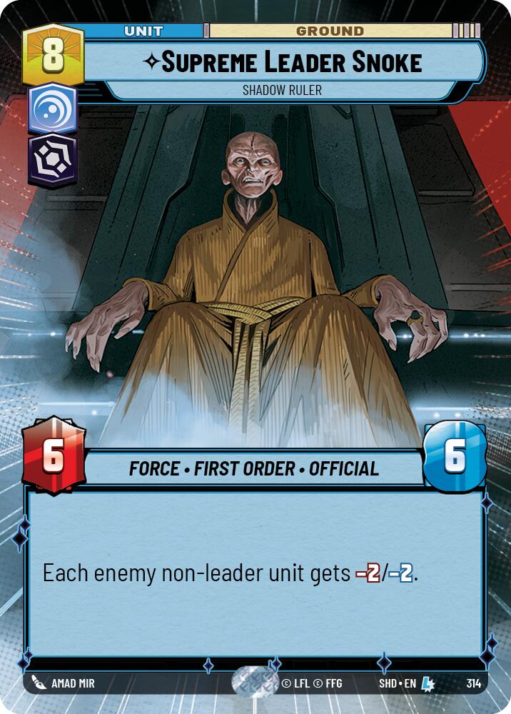 Supreme Leader Snoke - Shadow Ruler (314) (Hyperspace) (314) [Shadows of the Galaxy] | Eastridge Sports Cards & Games