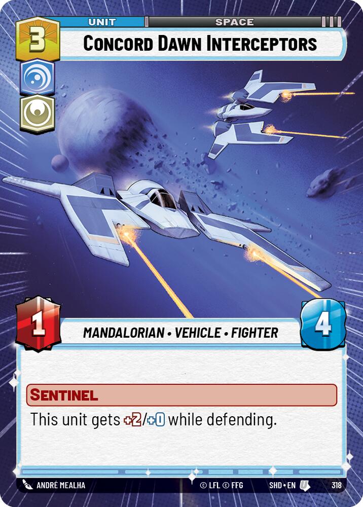 Concord Dawn Interceptors (318) (Hyperspace) (318) [Shadows of the Galaxy] | Eastridge Sports Cards & Games