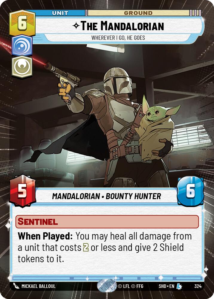 The Mandalorian - Wherever I Go, He Goes (324) (Hyperspace) (324) [Shadows of the Galaxy] | Eastridge Sports Cards & Games
