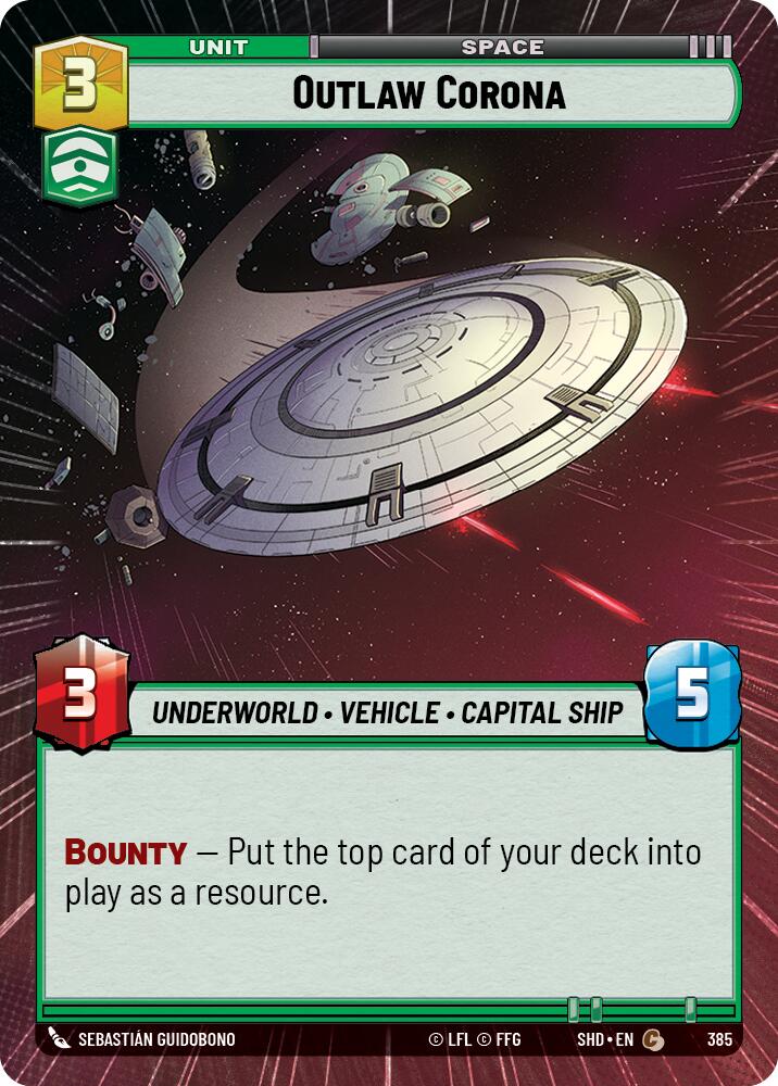 Outlaw Corona (385) (Hyperspace) (385) [Shadows of the Galaxy] | Eastridge Sports Cards & Games