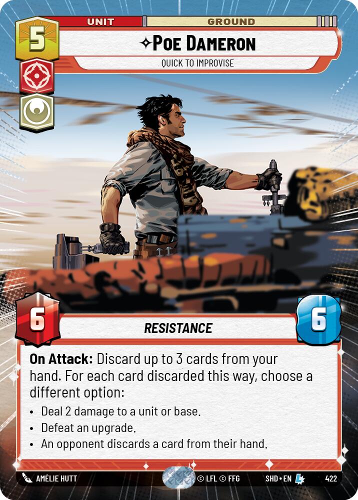 Poe Dameron - Quick to Improvise (422) (Hyperspace) (422) [Shadows of the Galaxy] | Eastridge Sports Cards & Games