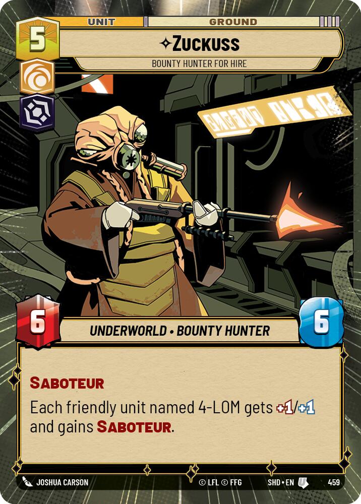 Zuckuss - Bounty Hunter for Hire (459) (Hyperspace) (459) [Shadows of the Galaxy] | Eastridge Sports Cards & Games