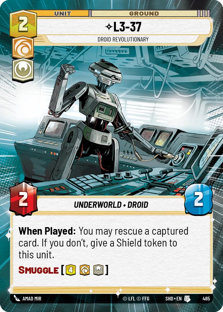 L3-37 - Droid Revolutionary (465) (Hyperspace) (465) [Shadows of the Galaxy] | Eastridge Sports Cards & Games