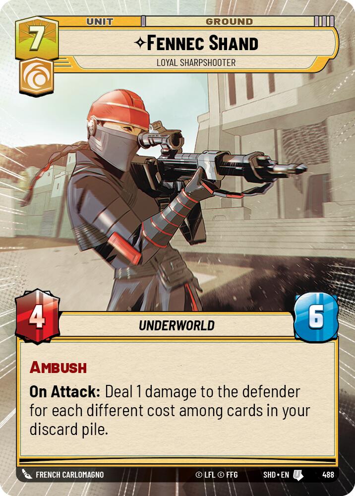 Fennec Shand - Loyal Sharpshooter (488) (Hyperspace) (488) [Shadows of the Galaxy] | Eastridge Sports Cards & Games