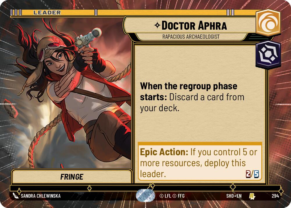 Doctor Aphra - Rapacious Archaeologist (294) (Hyperspace) (294) [Shadows of the Galaxy] | Eastridge Sports Cards & Games