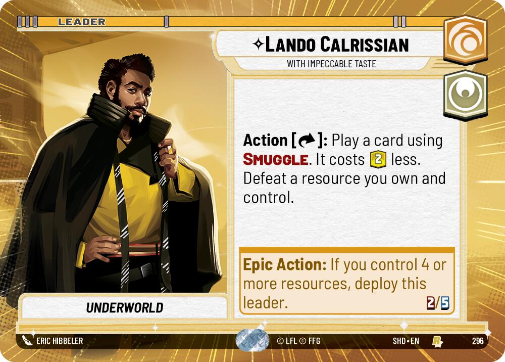 Lando Calrissian - With Impeccable Taste (296) (Hyperspace) (296) [Shadows of the Galaxy] | Eastridge Sports Cards & Games